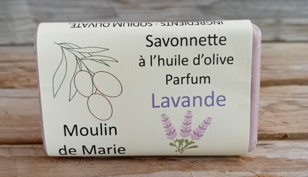 Savonnette à l'huile d'olive, parfum Lavande